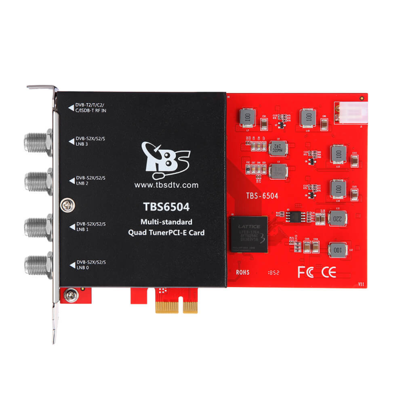 DVB Multi Standard Quad-Tuner, PCIe TV-Card, TBS-6504